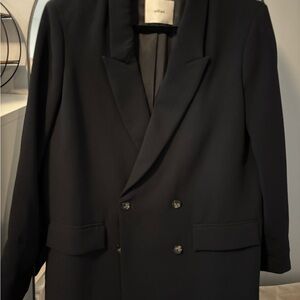 Aritzia Wilfred Black Double-Breasted Blazer